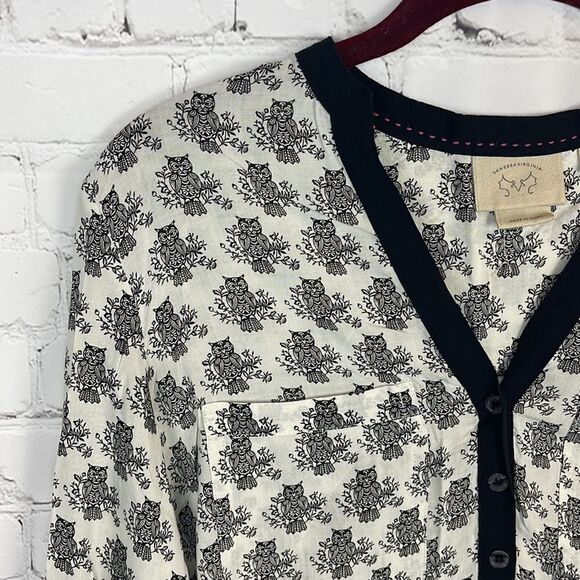 Anthropologie Owl Button Down Blouse - Picture 2 of 7